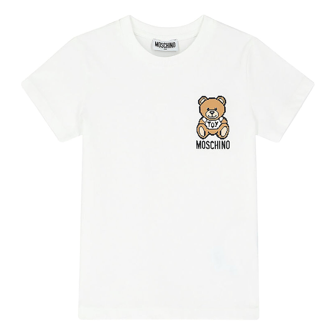 Moschino Kid-Teen Pixelated Teddy Bear T-shirt White