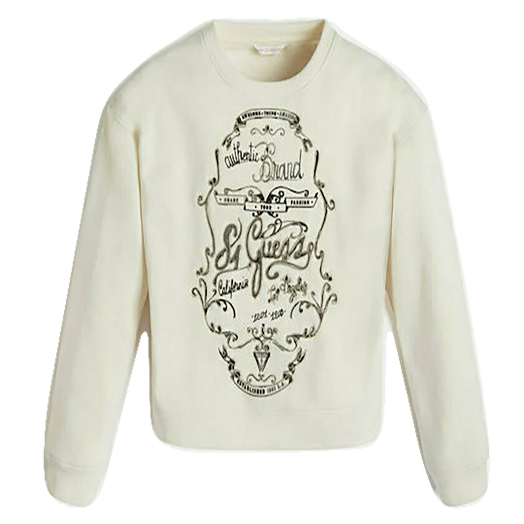GUESS KIDS-GIRLS GRAPHIC PRINT SWEATSHIRT FROSTY WHITE