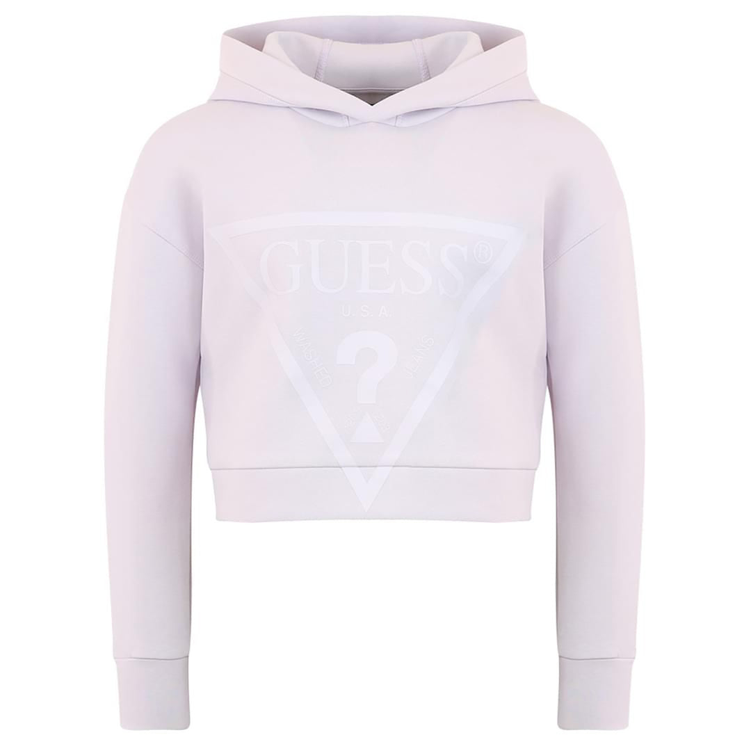 GUESS KIDS-GIRLS CROPPED HOODIE LILAC