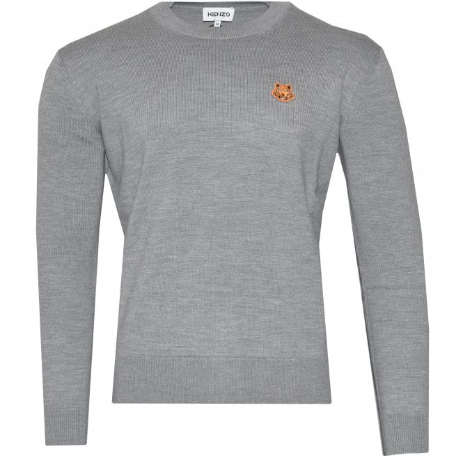 Crew Neck Kenzo Tiger Grey Kenzo Tiger Crest Jumper Grey – Maze