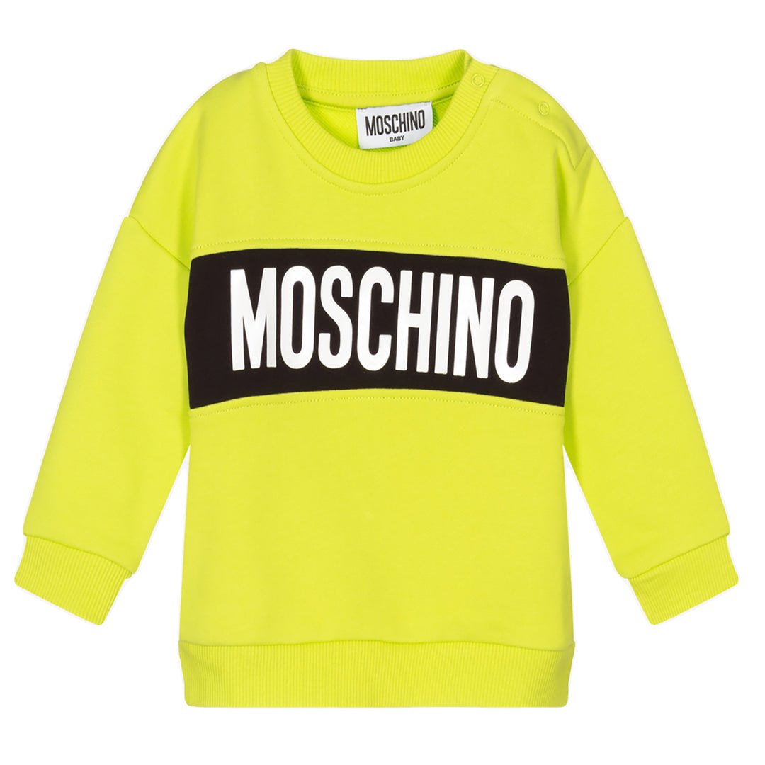 Moschino Kid-Teen Logo Print Fleece Sweatshirt Lime