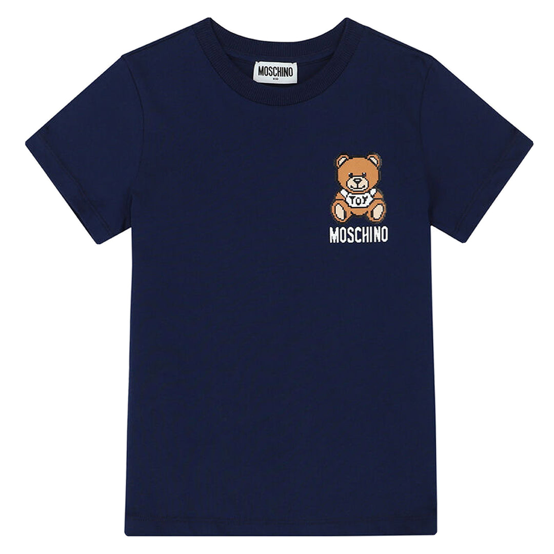 Moschino Kid-Teen Pixelated Teddy Bear T-shirt Navy