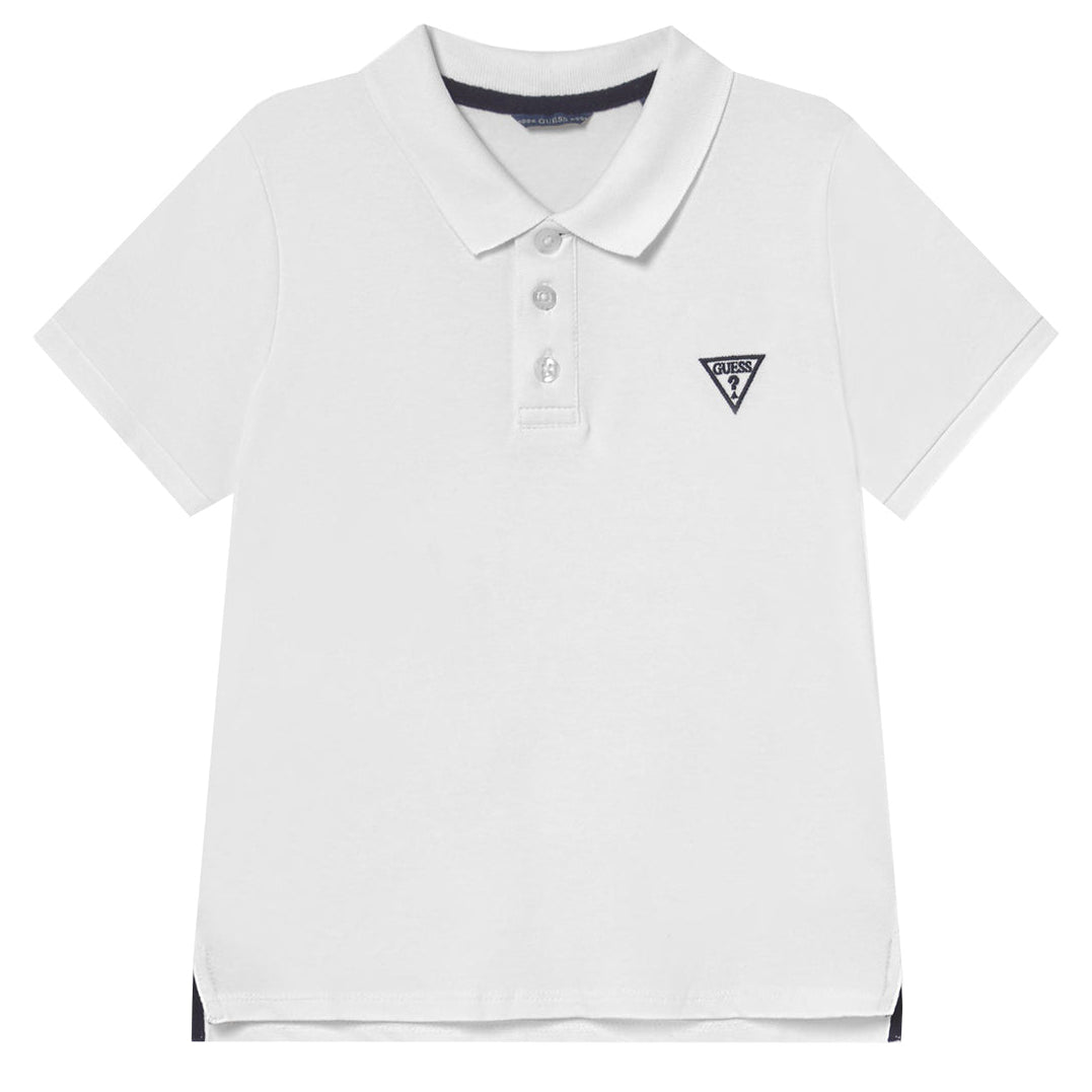 GUESS KIDS-BOYS PIQUET SHORT SLEEVES POLO SHIRT WHITE