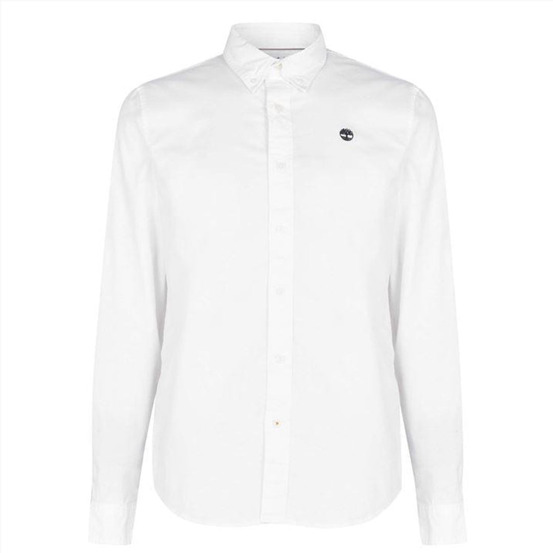 Timberland Logo Print Long Sleeve Shirt White