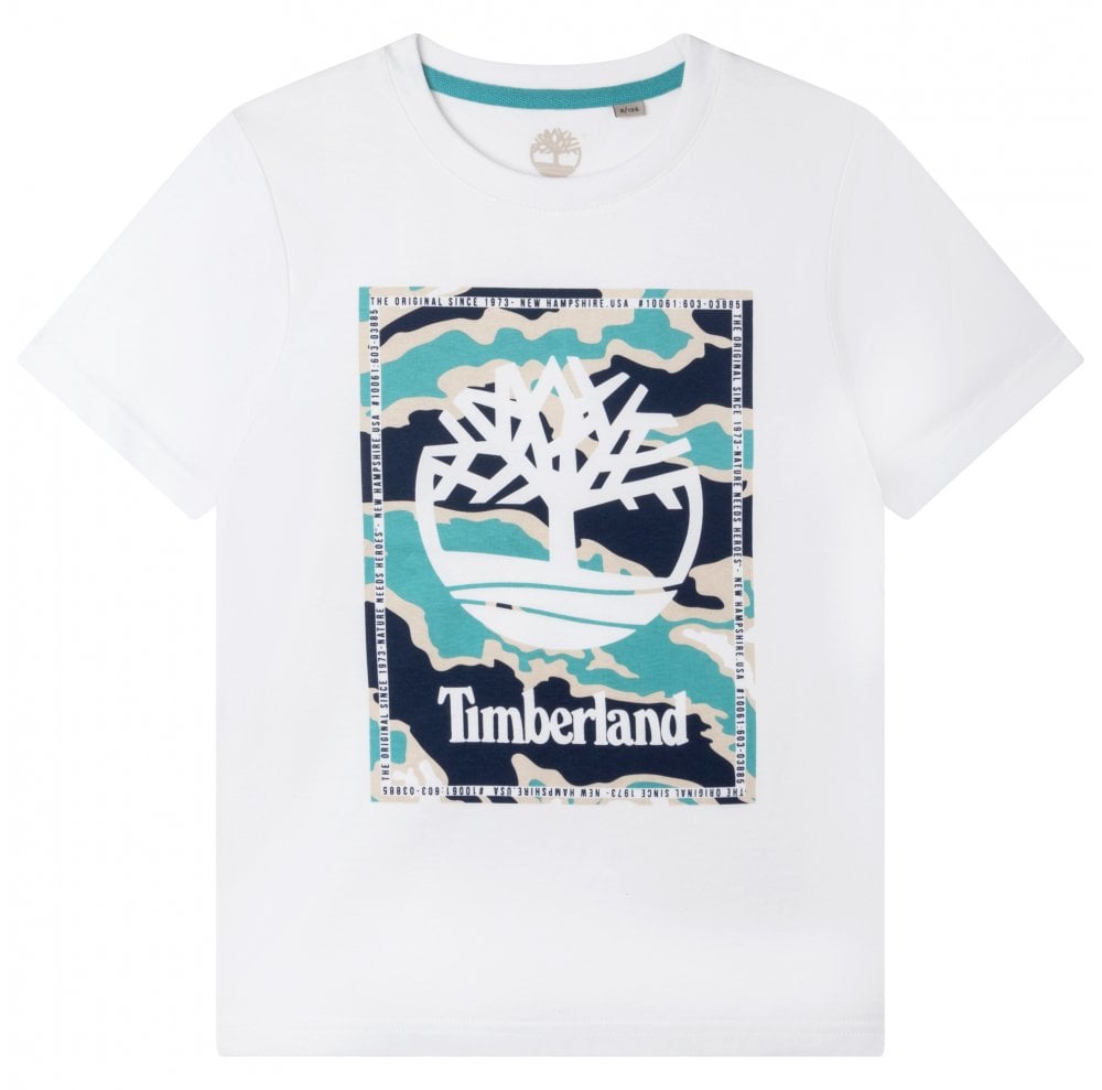 Timberland Kids Logo Print T-shirt White