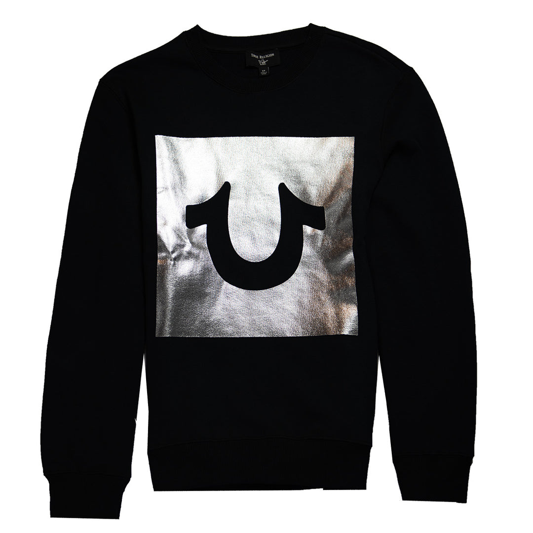 True Religion box foil logo sweatshirt black
