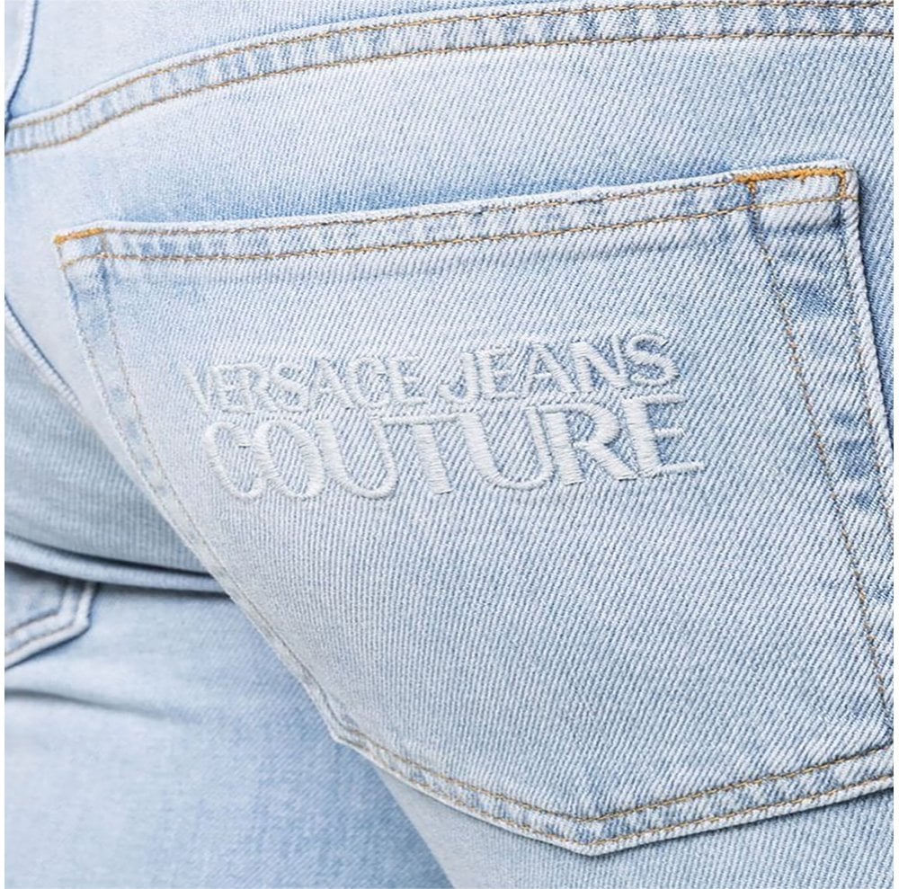 Versace Jeans Couture Ripped Embroidered Jeans