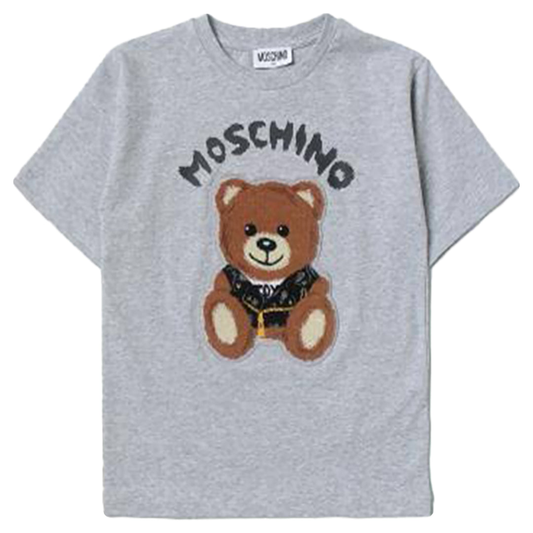 MOSCHINO KID-TEEN TEDDY BEAR MAXI T-SHIRT GREY