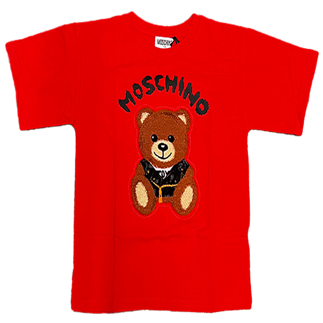 MOSCHINO KID-TEEN TEDDY BEAR MAXI T-SHIRT RED