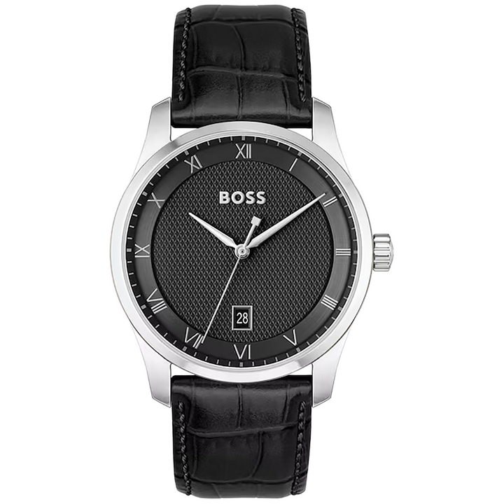BOSS Principle (41mm) Black Dial / Black Leather Strap