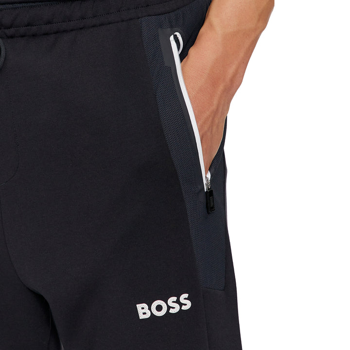 Boss Tracksuit Bottoms With 3D-Moulded Logo - Navy