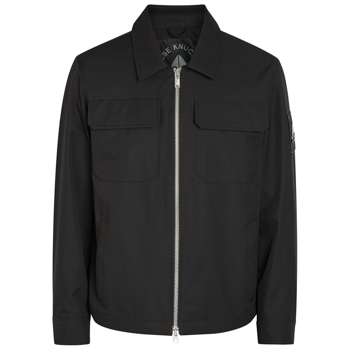 Moose Knuckles Jacques logo woven jacket - BLACK