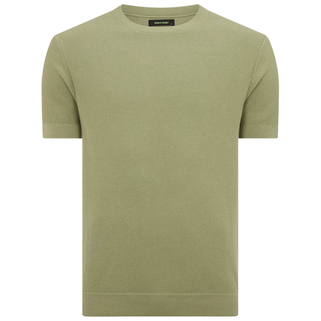 Remus Uomo Knitted T-shirt -  KHAKI