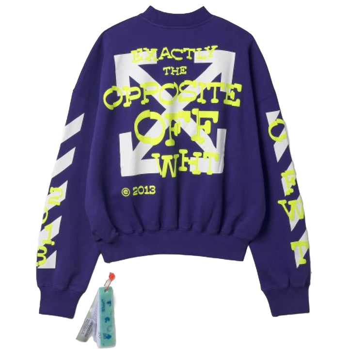 Off-White Logo Detailed Crewneck Sweatshirt Purple