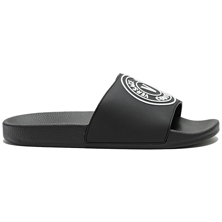 Versace Jeans Couture V-Emblem Sliders Black