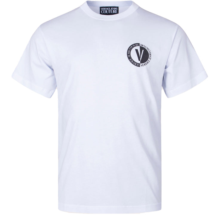 Versace Jeans Couture New V emblem Logo T-shirt White