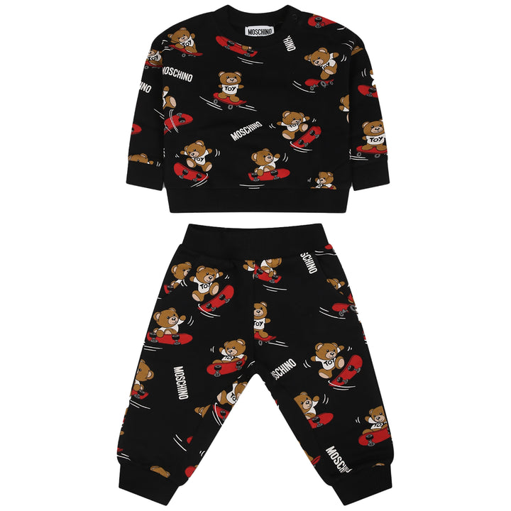 Moschino Kids Logo-Print Cotton Tracksuit Set Black