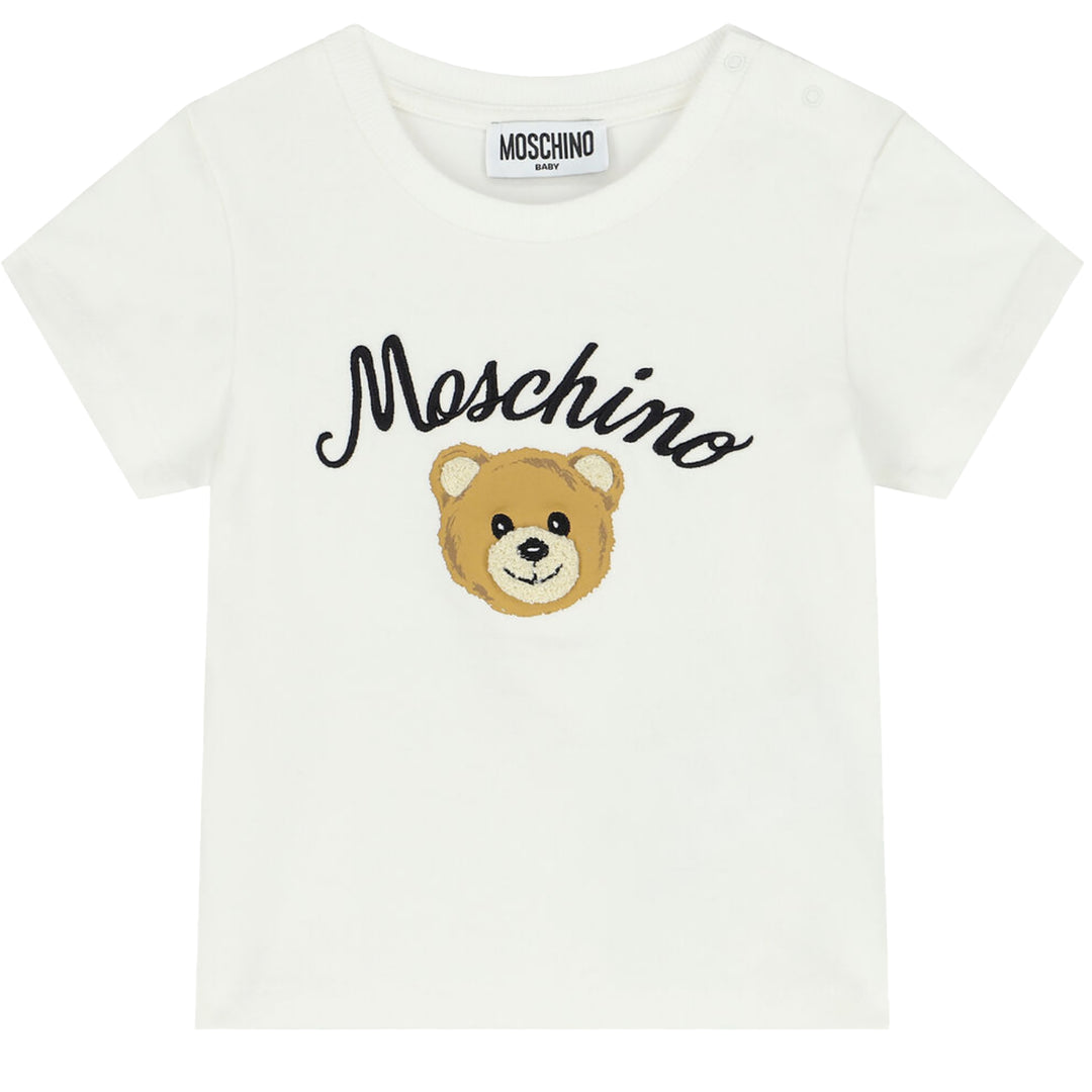 Moschino Kids Leo Teddy Bear-print T-shirt White