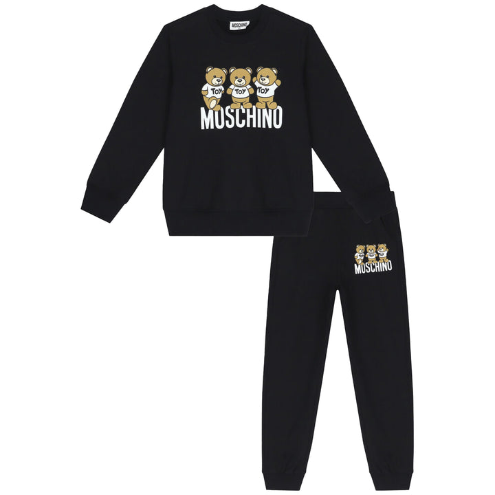 Moschino Kids Friends Teddy Logo Tracksuit Black