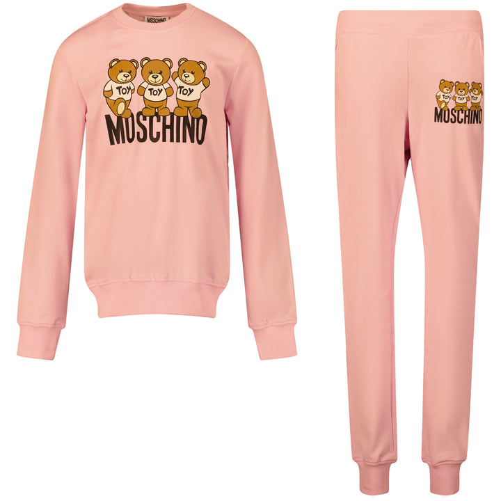 Moschino Kids Friends Teddy Logo Tracksuit Pink