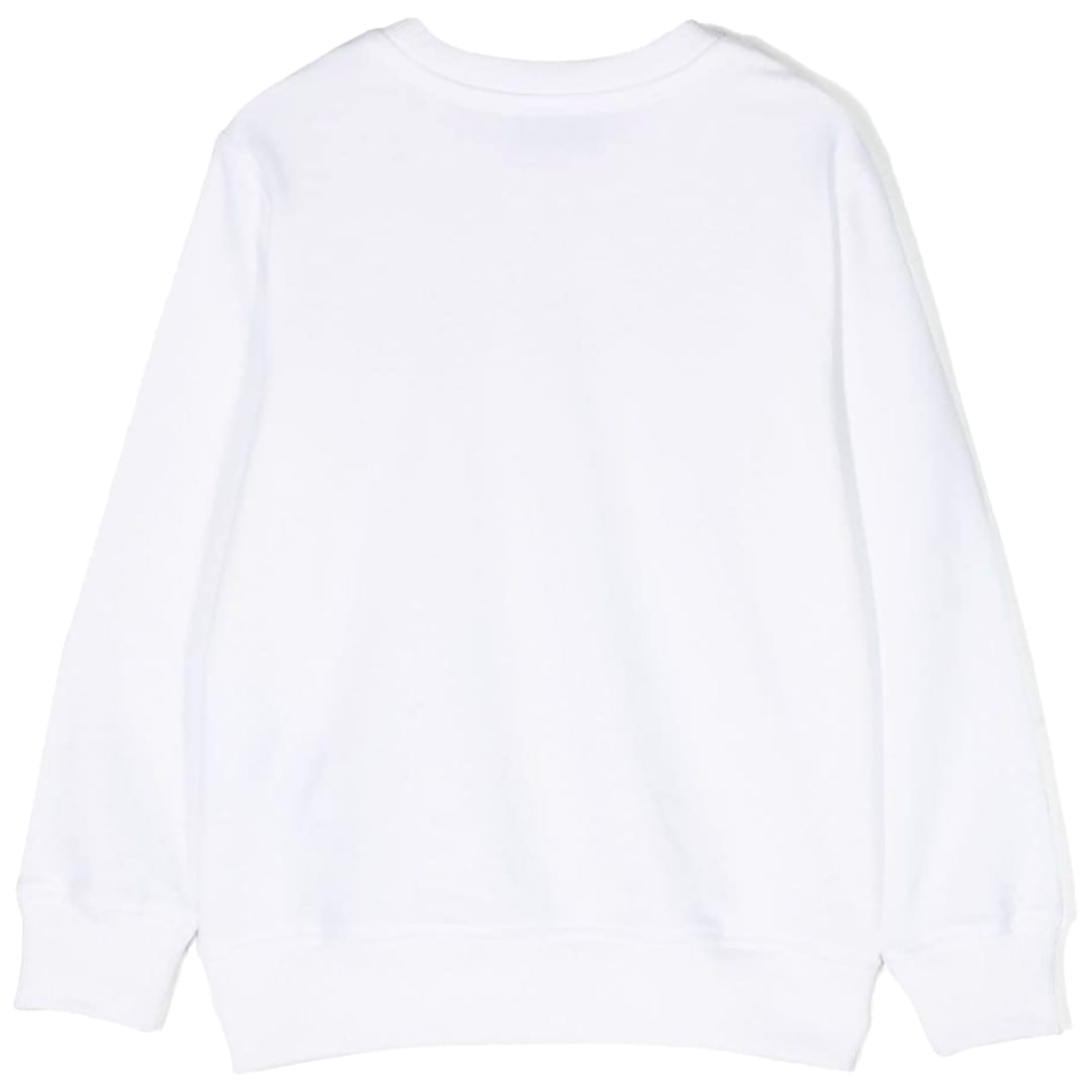 Moschino Kids Black Teddy Bear Logo Sweatshirt White