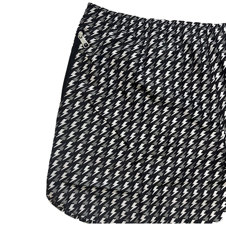 Neil Barrett Lightning Print Swim Shorts Black