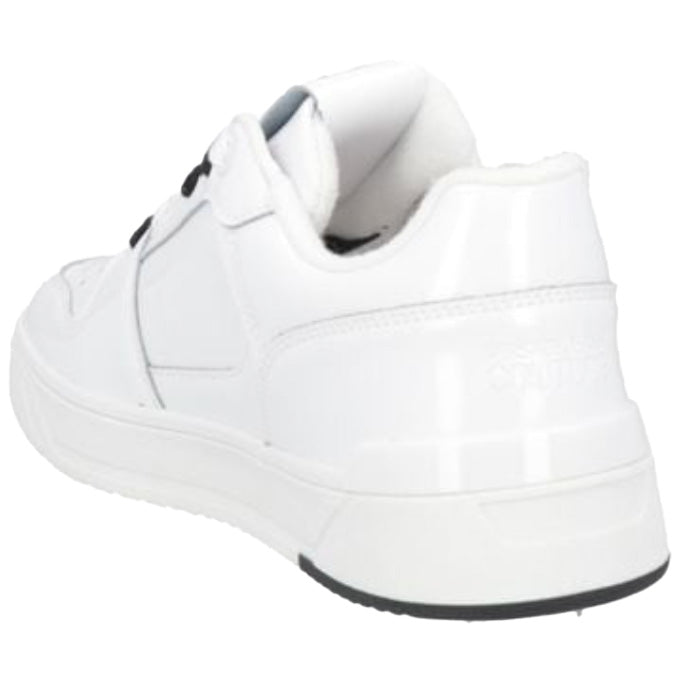 Versace Jeans Couture Polished Leather Starlight Sneakers With Printed Contrasting Logo - White