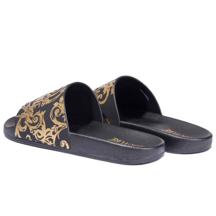 Versace Jeans Couture Rubber Sliders - Black