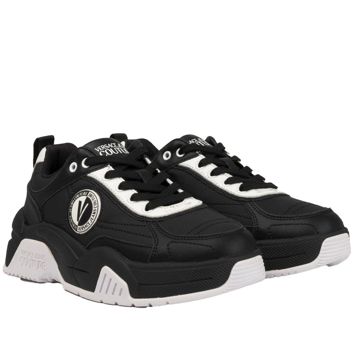 Versace Jeans Couture V-Emblem Logo Trainers - Black