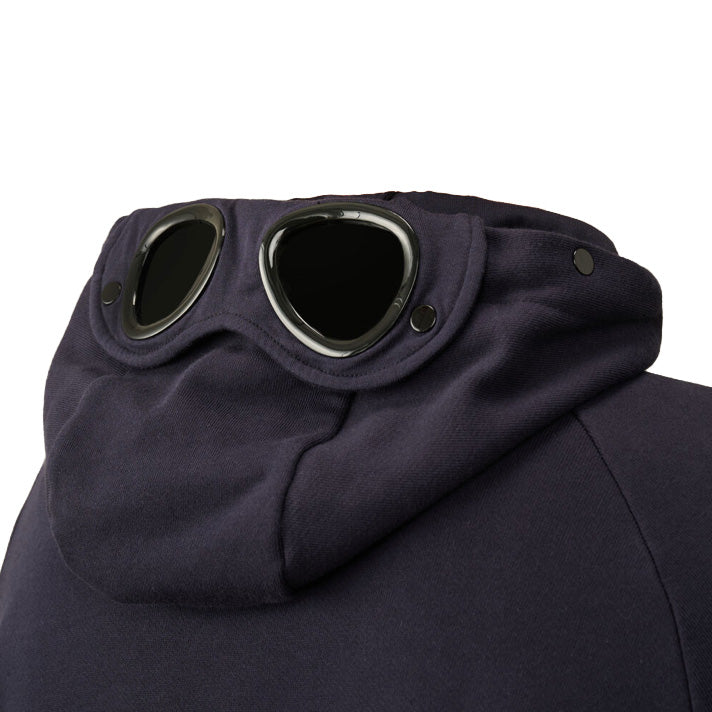 Navy Cp Company Diagonal Fleece Goggle Zip Hoodie Zipped Goggle