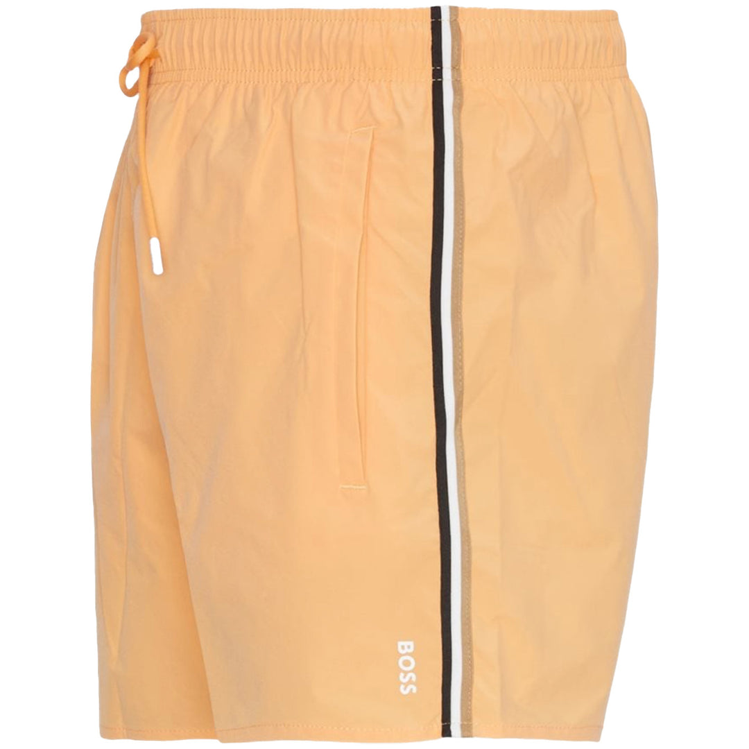 Boss Icon Signature Stripe And Logo Swimshorts - Orange