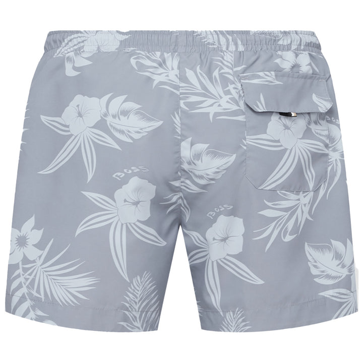 Boss Reev Piranha Floral Swim Shorts - Grey