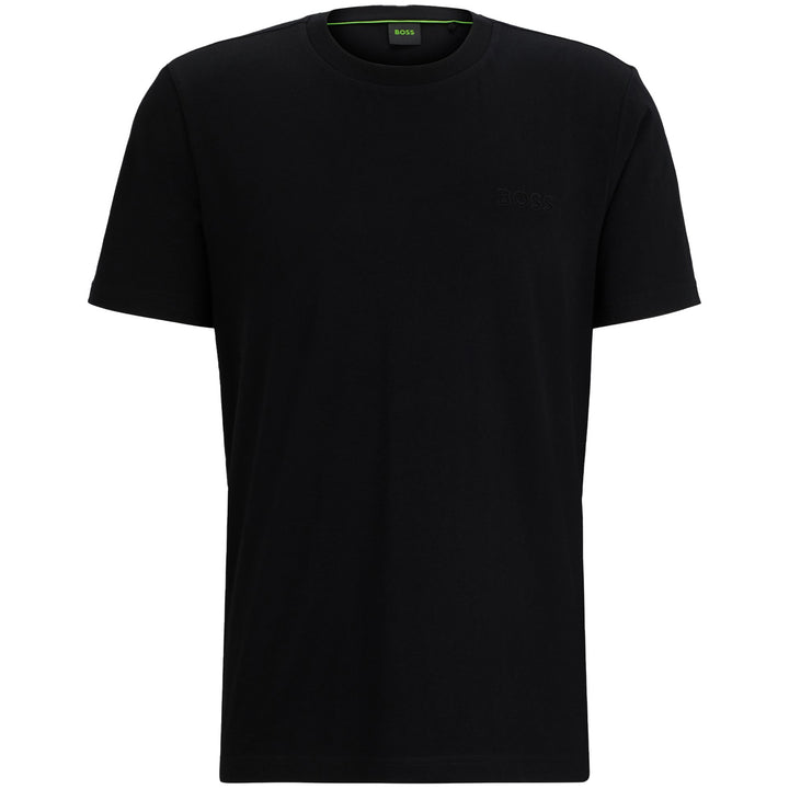 Boss Regular-Fit T-Shirt With 3D Mesh Logo - Black