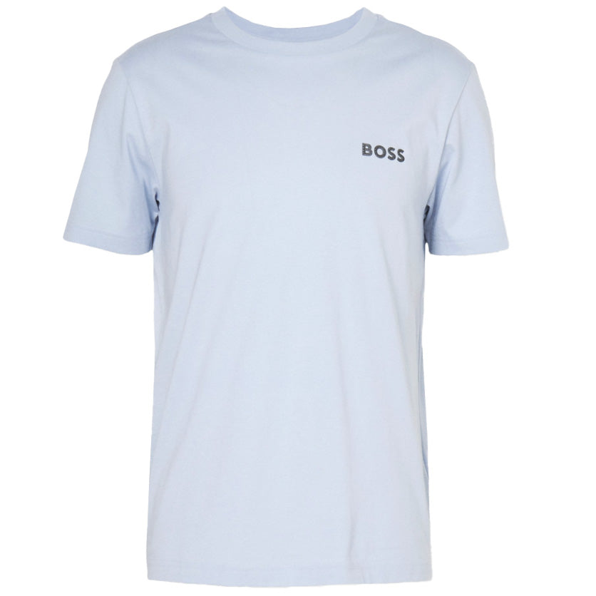 Boss Regular-Fit T-Shirt With 3D Mesh Logo - Sky Blue