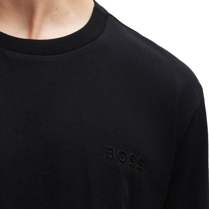 Boss Regular-Fit T-Shirt With 3D Mesh Logo - Black