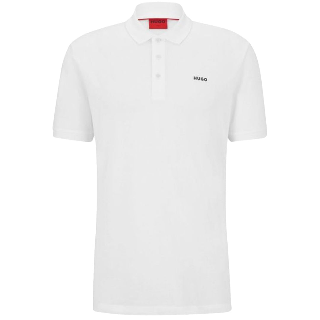 Boss Cotton-Piqué Polo Shirt With Logo Print - White