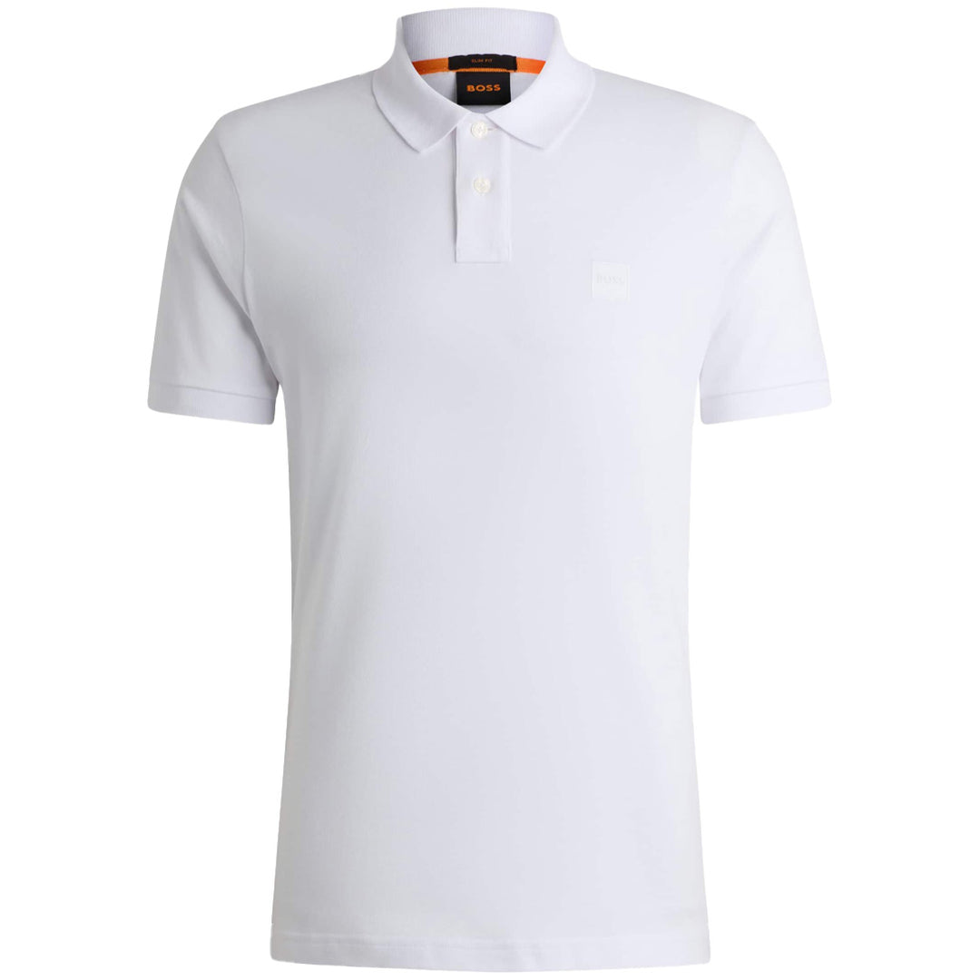 Boss Stretch-Cotton Slim-Fit Polo Shirt - White