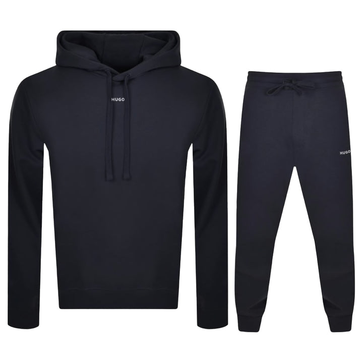 Hugo Cotton-Terry Tracksuit-Set With Contrast Branding - Navy