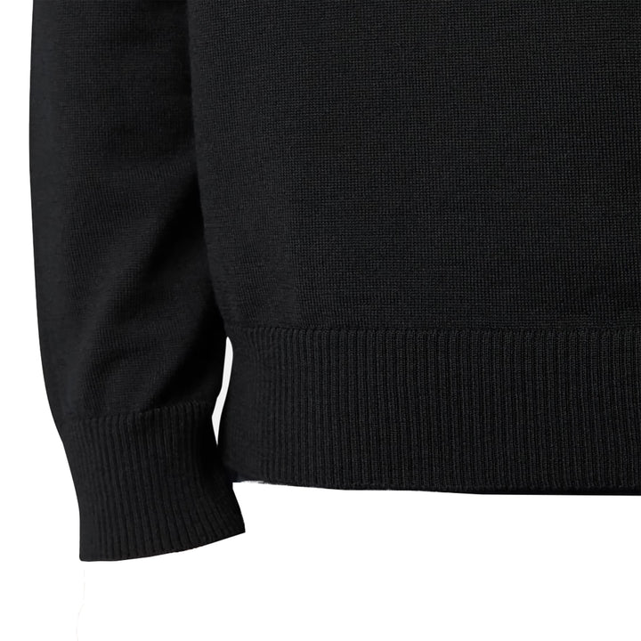 Stone Island Crewneck Sweater with Ribbing - Black