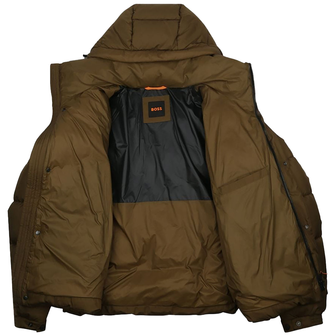 Boss Hooded Down Jacket -  Khaki