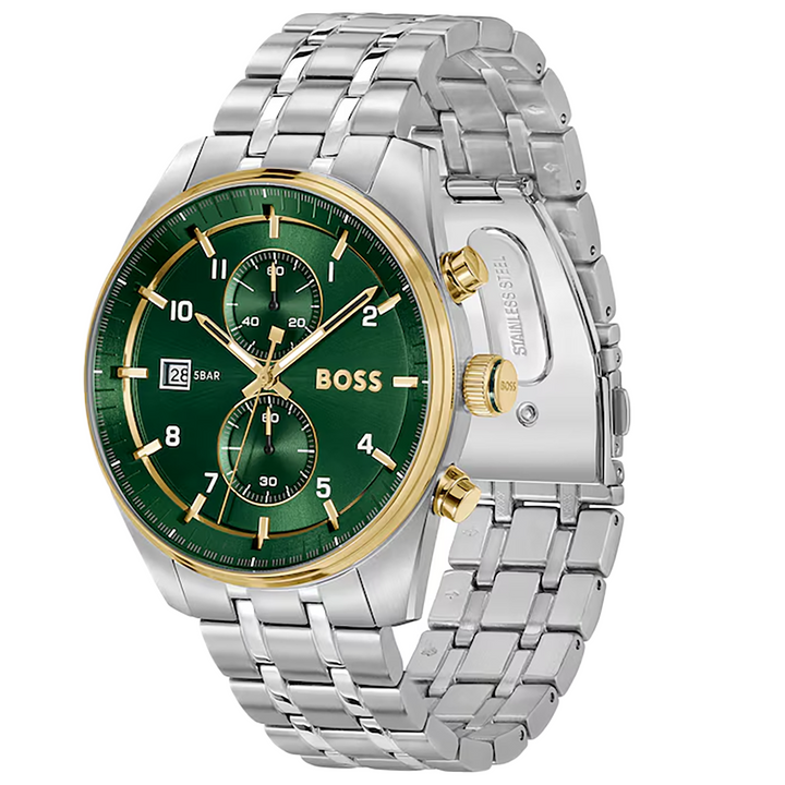 Boss Skytraveller 44mm Mens Watch - Green