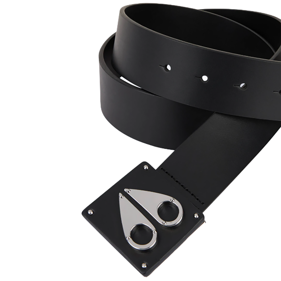 Moose Knuckles Large Logo Belt - BLACK