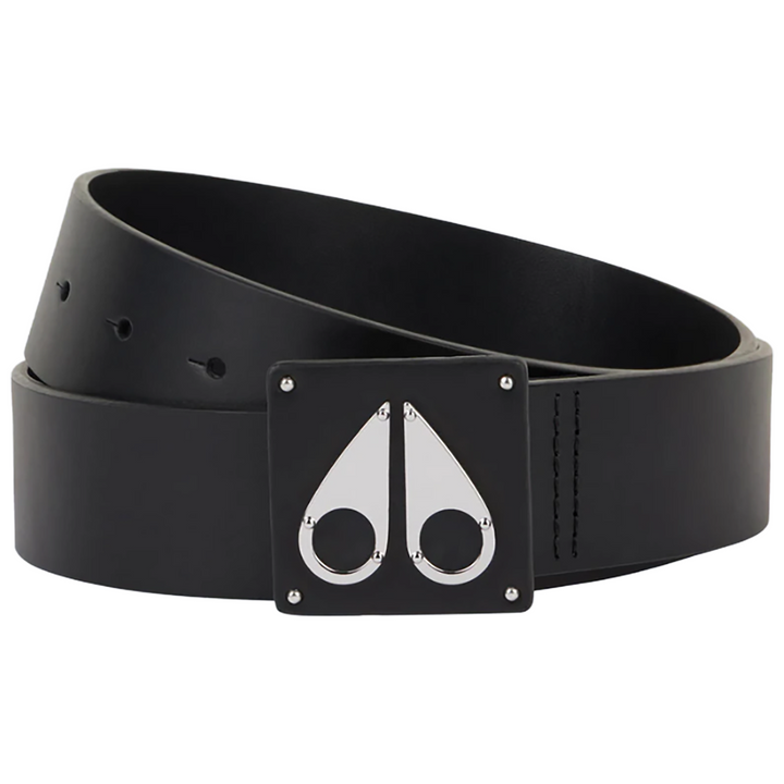 Moose Knuckles Large Logo Belt - BLACK