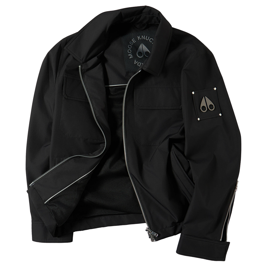 Moose Knuckles Jacques logo woven jacket - BLACK