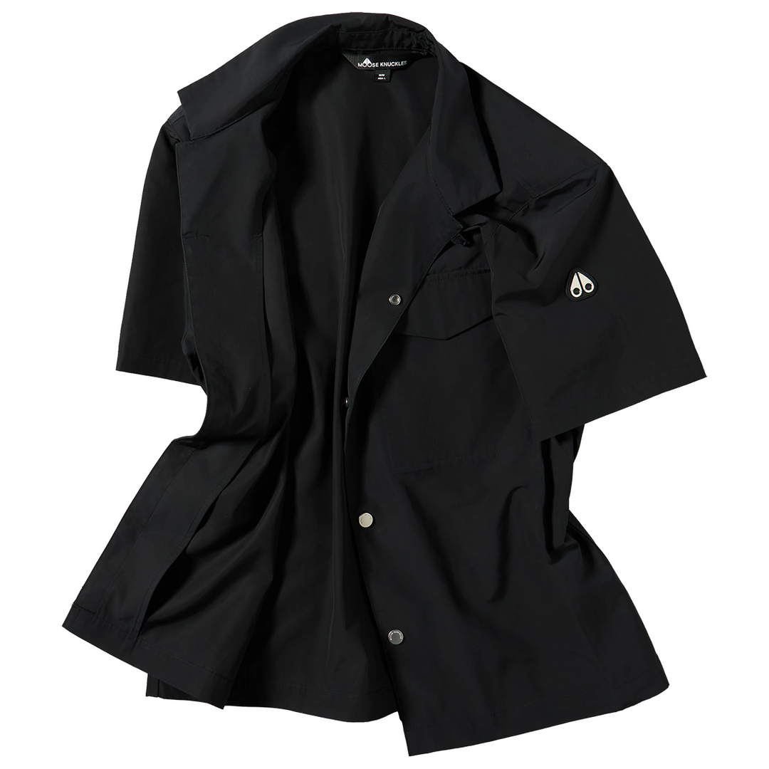 Moose Knuckles CHARLESBOURG BOWLING SHIRT - BLACK