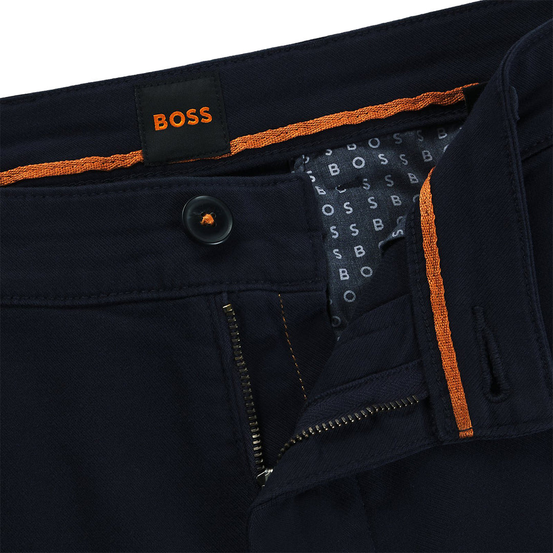 Boss Slim-Fit Trousers In Stretch-Cotton -  Navy