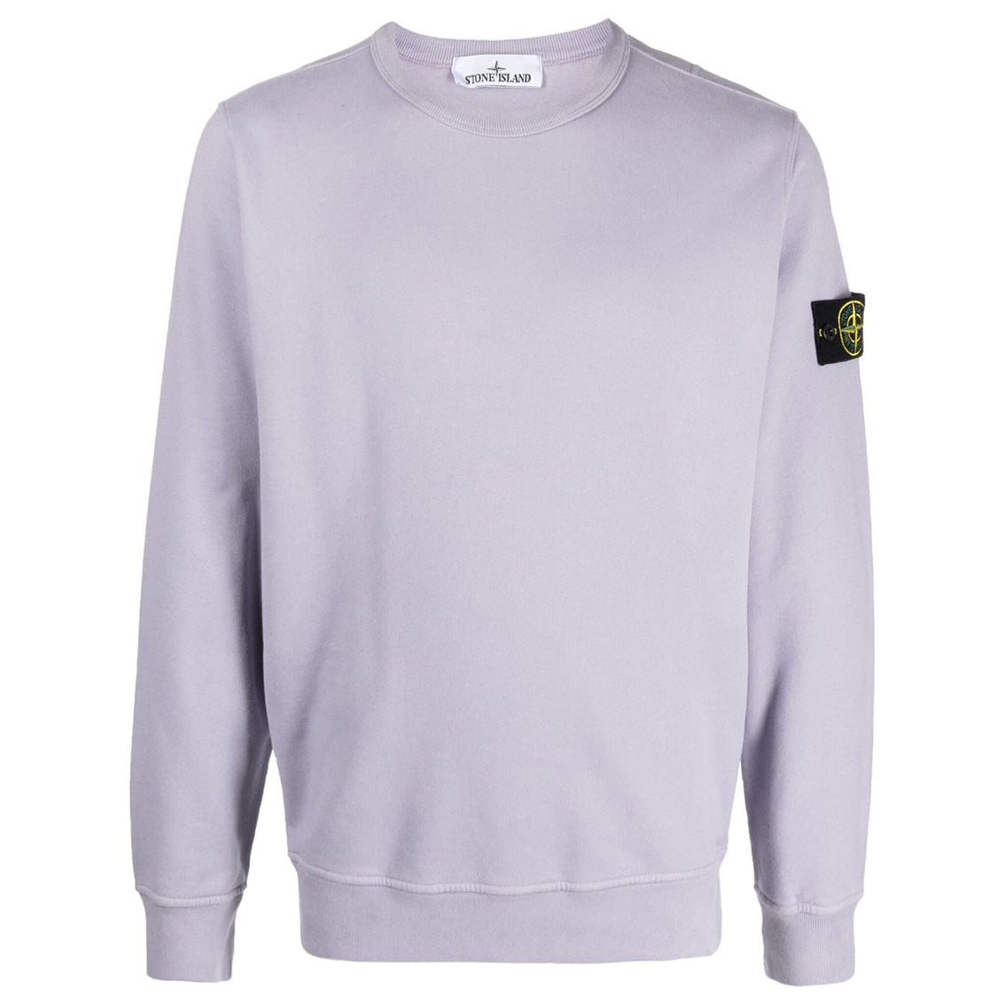 Stone Island logo patch cotton sweatshirt lilac purple