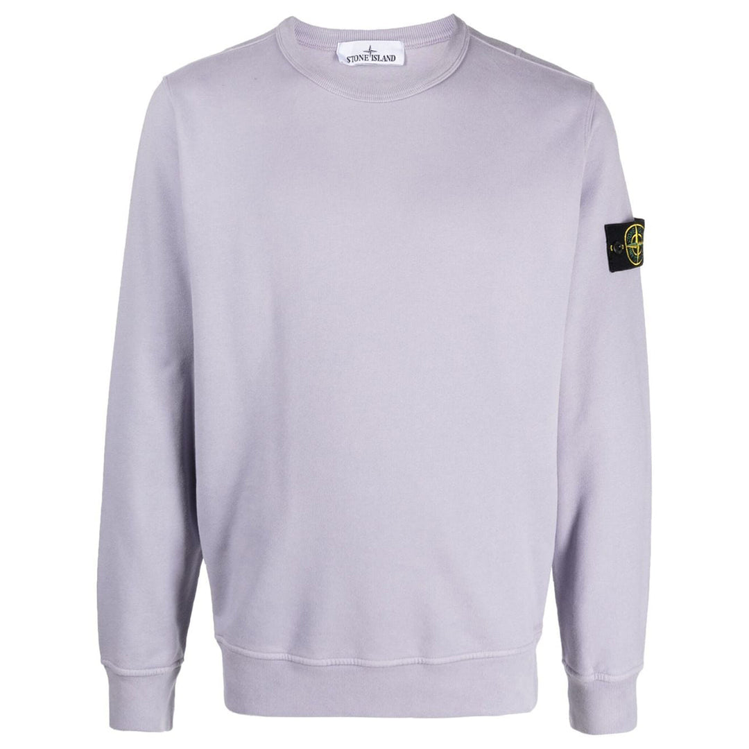 Stone Island logo-patch cotton sweatshirt lilac purple