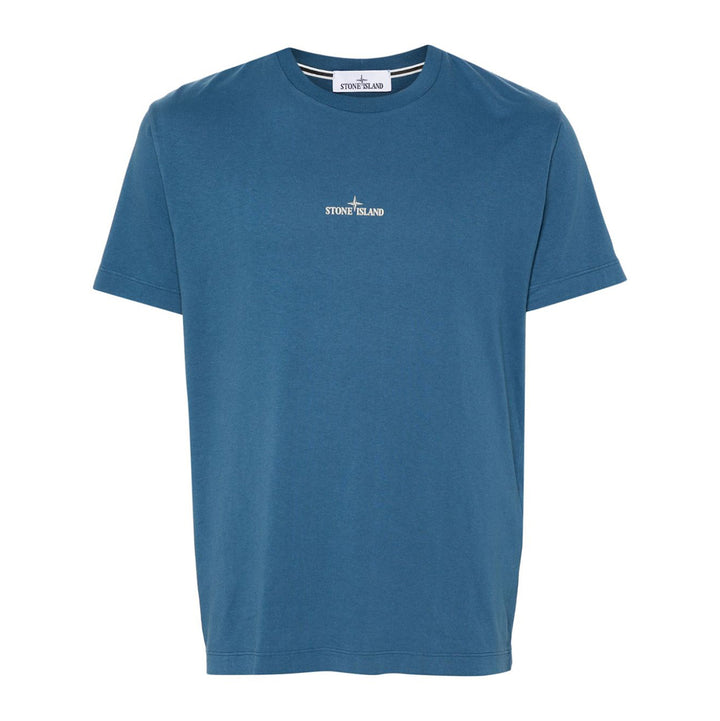 Stone Island Logo-Print T-shirt Blue