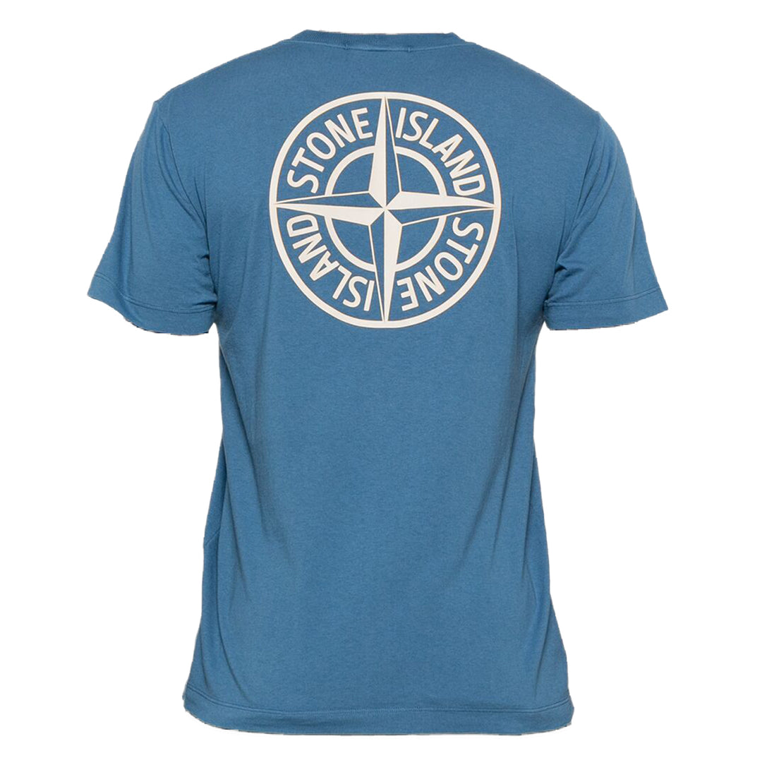 Stone Island Logo-Print T-shirt Blue – Maze Fashion - Main Image